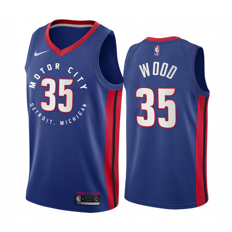 Men Detroit Pistons #35 christian wood navy motor city edition 2020 nba jersey